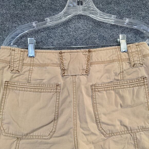 Eddie Bauer Women's Chino Shorts Tan Size 8 100% Cotton Slash Pockets - Picture 3 of 11